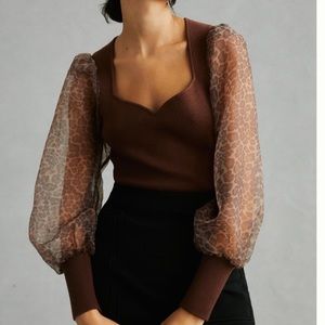 NWOT Anthropologie Dolan Puff Sleeve Shirt